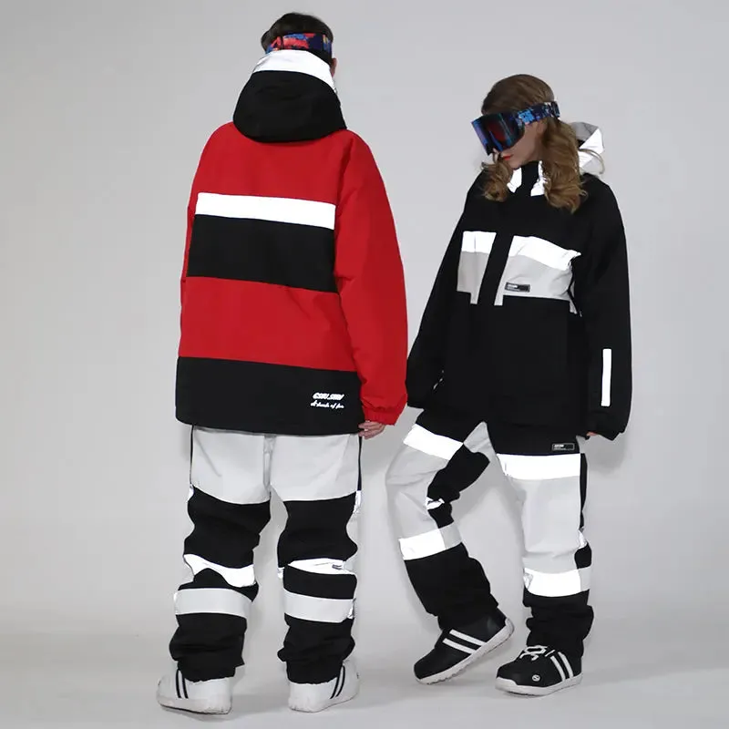 HOTIAN Couple Neon Glimmer Snow Jacket & Pants Set