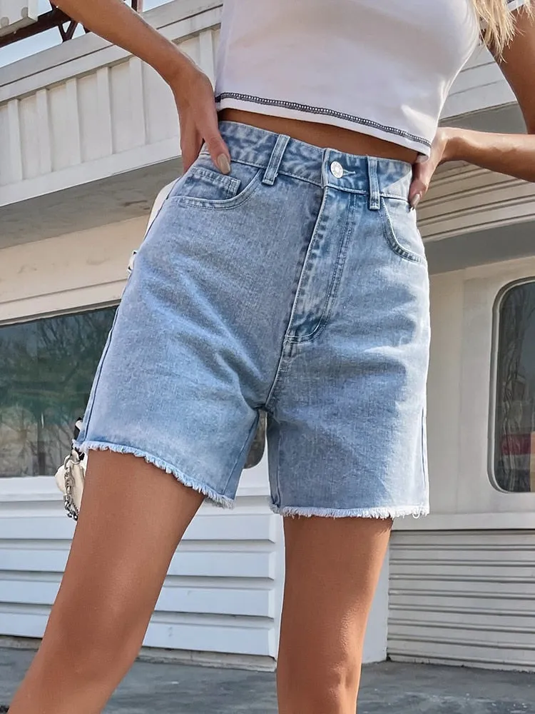 Summer High Waist Casual Chic Loose Jean Shorts