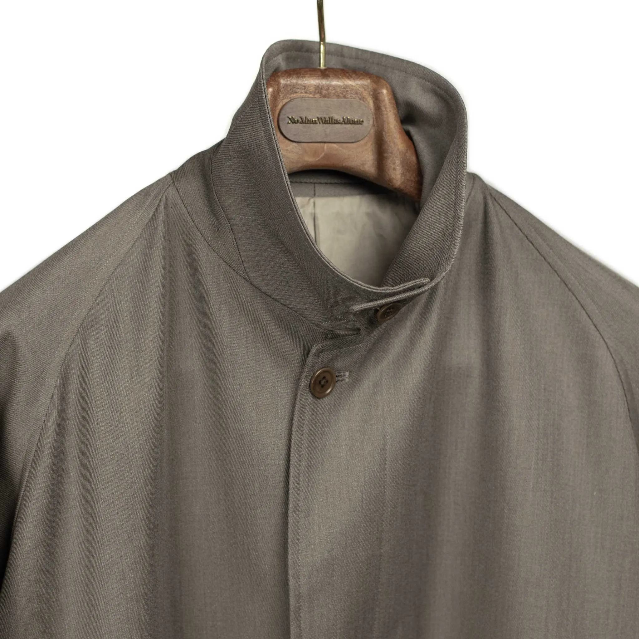 Walker coat in putty grey Britsh cavalry twill wool