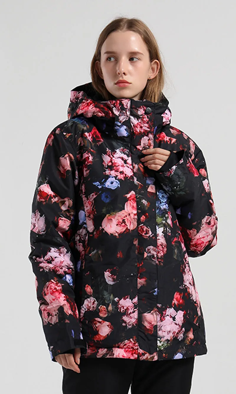 Women's SMN Mountain Freeze Colorful Print Waterproof Winter Snowboard Jacket