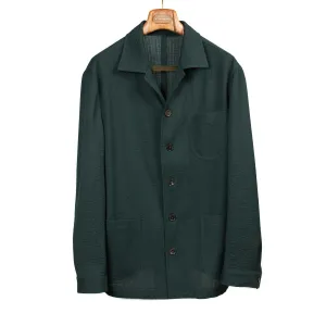 x Sartoria Carrara: chore jacket in dark green wool "seersucker"